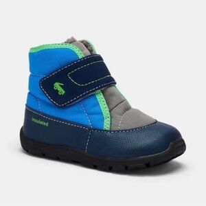 See Kai Run Kids Navy and Bright Blue Insulated Boot with Green Trim